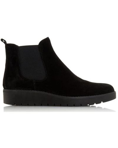 Dune 'peninsular' Suede Ankle Boots - Black