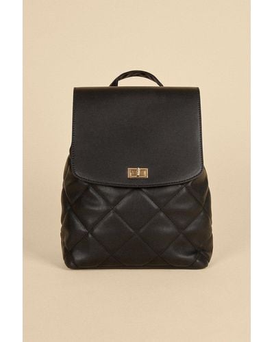 Oasis Quilted Pu Backpack - Black