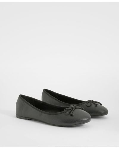 Boohoo Bow Detail Ballet Flats - Black