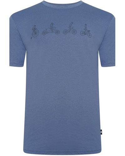 Dare 2b Ribbed Collar Cotton 'relic' Short Sleeve T-shirt - Blue