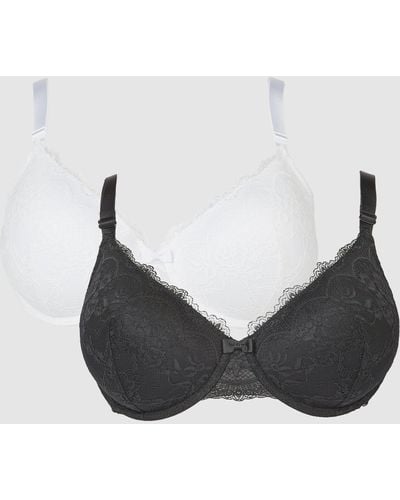 Buy Black/White DD+ Non Pad Non Wire Lace Detail Bras 2 Pack from Next  Thailand