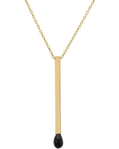 LÁTELITA London Matchstick Pendant Necklace Gold - White