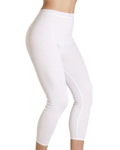 CAMILLE Viloft Blend Lightweight Thermal Leggings - White