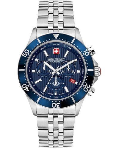 Swiss Military Hanowa Flagship X Chrono Stainless Steel Sports Quartz Watch - Smwgi2100703 - Blue
