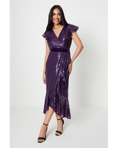 Wallis blue store velvet dress
