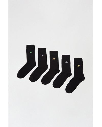 Burton 5 Pack Dinosaur Embroidery Socks - Black
