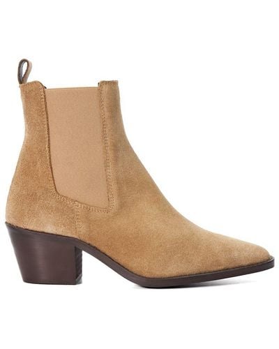 Dune 'pexas' Suede Western Boots - Natural