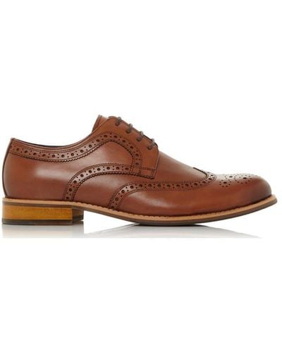 Dune Wide Fit 'raidcliffe' Leather Brogues - Brown