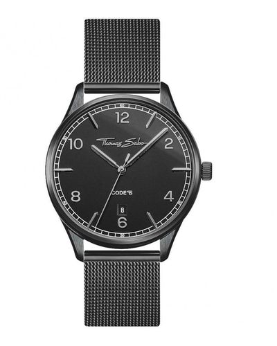 Thomas Sabo Code Ts Stainless Steel Fashion Analogue Watch - Wa0362-202-203-36mm - Black
