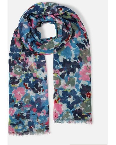 Accessorize Brushed Meadow Print Lightweight Scarf - Blue