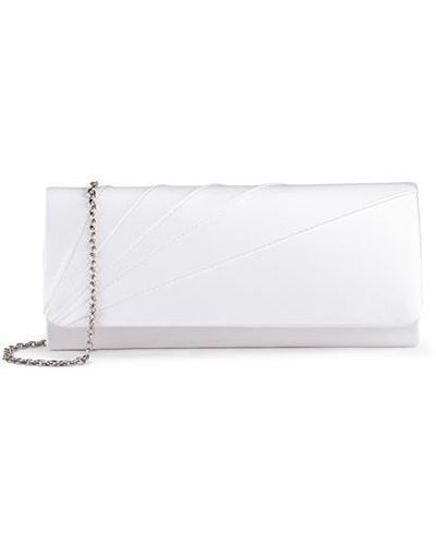 Paradox London Ivory Satin 'posie' Clutch Handbag - White