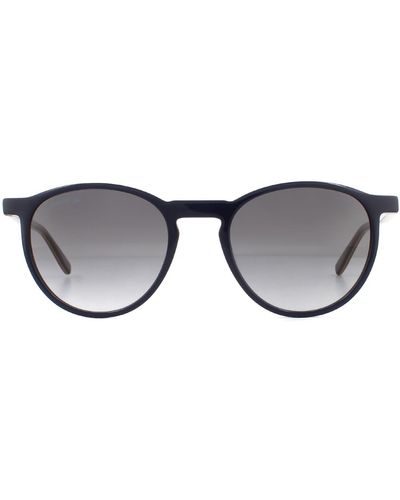 Lacoste Round Blue Red Yellow Grey Gradient Sunglasses - Black