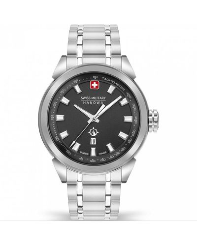 Swiss Military Hanowa Platoon Night Vision Stainless Steel Sports Watch - Smwgh2100101 - Grey