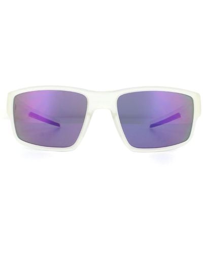 Tommy Hilfiger Rectangle Matte Clear Purple Mirror Sunglasses