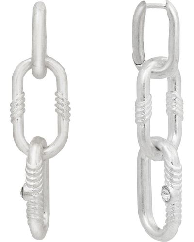 Bibi Bijoux Silver 'courage' Chunky Chain Earrings - White