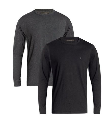 French Connection 2 Pack Long Sleeve T-shirts - Black