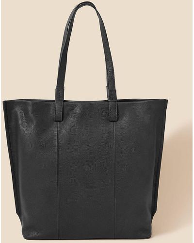 Accessorize Classic Leather Tote Bag - Black