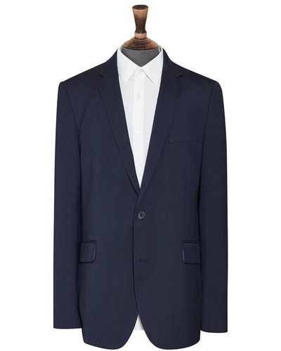 Burton Plus And Tall Tailored Stretch Essential Blazer - Blue