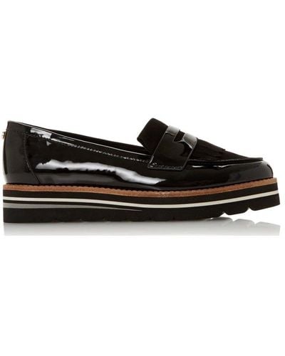 Dune Wide Fit 'gracella' Leather Loafers - Black
