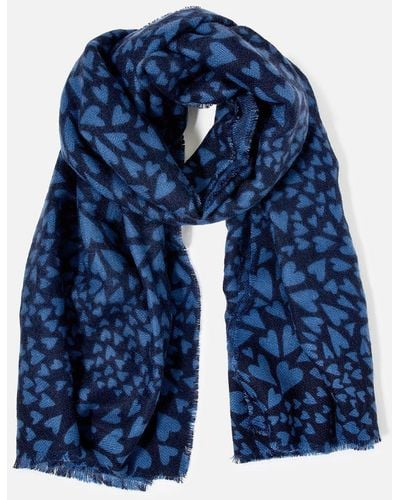 Accessorize 'l'amore' Heart Blanket Scarf - Blue