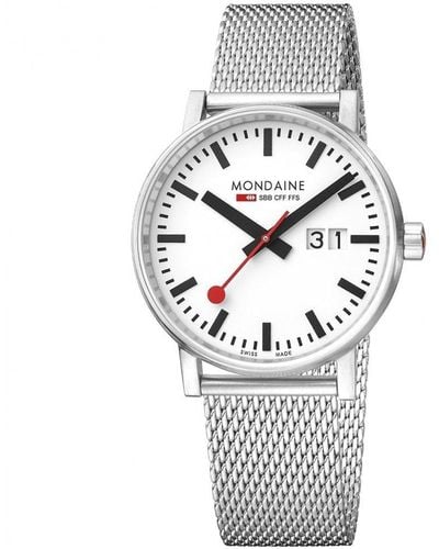 Mondaine Swiss Railways Evo2 40 Big Date Stainless Steel Watch - Mse40210sm - Grey