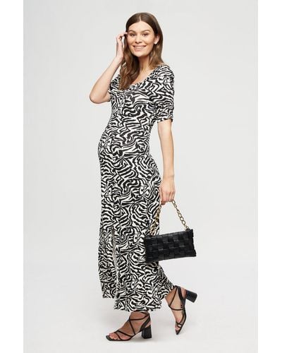 Dorothy Perkins Maternity Zebra Print Short Sleeve Midi Dress - White
