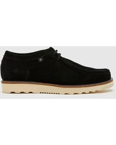 Farah 'tully' Lace Up Suede Wallabe Shoes - Black