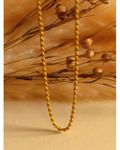 MUCHV Gold Twisted Rope Chain Necklace - Metallic