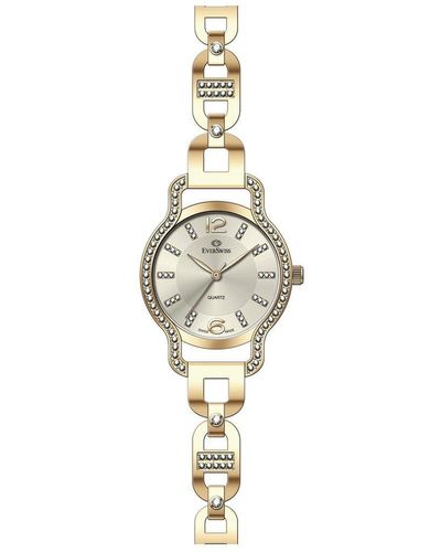 EverSwiss Crystaline Gold Plated Stainless Steel Fashion Watch - 1696-lgcs - Metallic