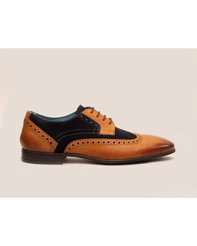 Oswin Hyde Miles Leather Derby Brogue - Blue