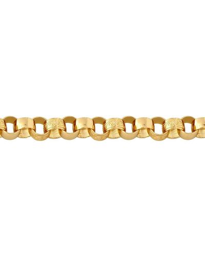 Jewelco London 9ct Gold Engraved Cast Belcher 11.5mm Chain Bracelet, 9 Inch 23cm - Jcn001n - Metallic