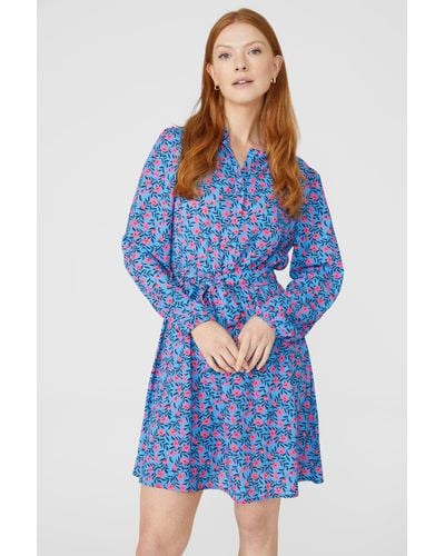 MAINE Floral Print Tunic Dress - Blue