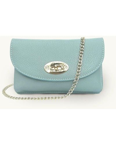 Apatchy London The Mila Pale Blue Leather Phone Bag