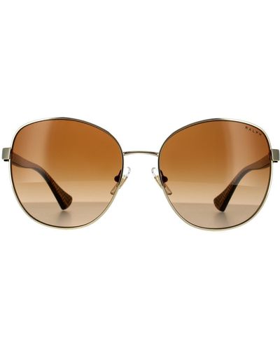 Ralph By Ralph Lauren Fashion Shiny Pale Gold Brown Gradient Sunglasses