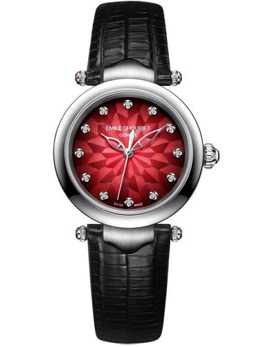 Emile Chouriet Lotus - Red Stainless Steel Luxury Watch - 06.2188.l.6.6.r7.2