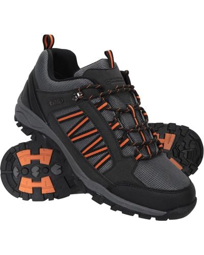 Mountain Warehouse Path Waterproof Walking Shoes Breathable Hiking Trainers - Black