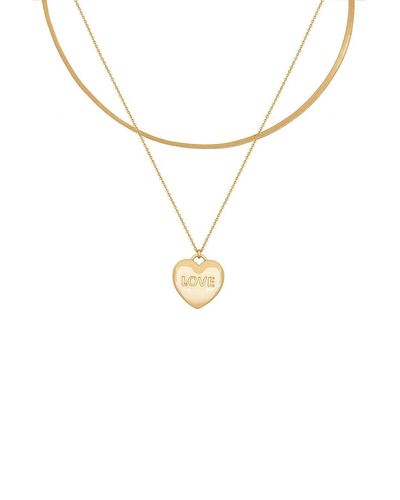 Caramel Jewellery London Gold Amour Layer Necklace - White