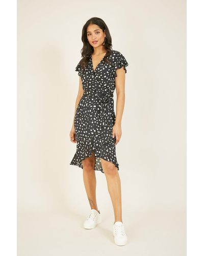 Mela Dash Frill 'evelyn' Wrap Dress - Natural