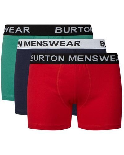 Burton Plus Bright Multi Plain Trunks - Red