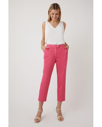 Wallis Stretch Crop Trousers - Red