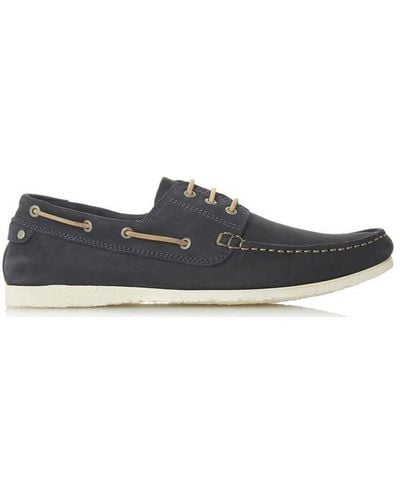 Dune 'barge' Leather Boat Shoes - White