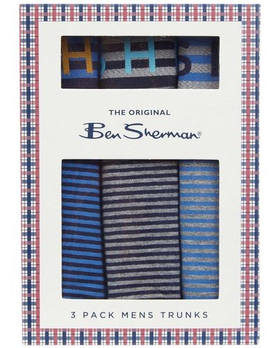 Ben Sherman Kenji Multipack Trunks - Blue