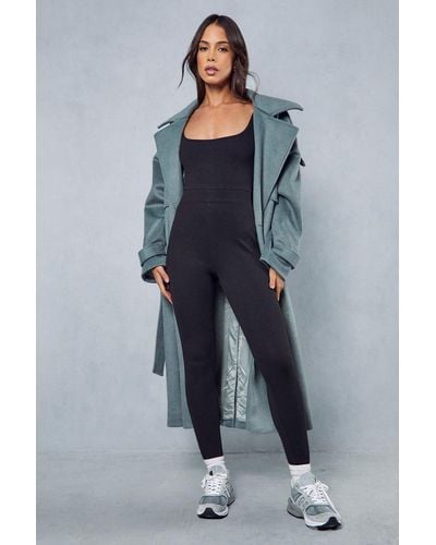 MissPap Premium Rib Long Sleeve Jumpsuit - Grey