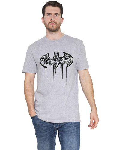 Dc Comics Batman Graffiti Logo T-shirt - Grey