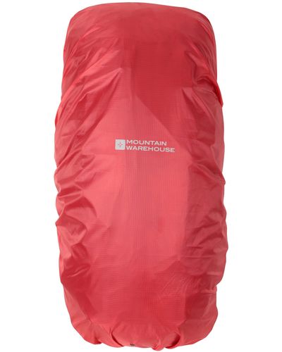 Mountain Warehouse Rucksack Rain Cover Waterproof Drawstring Travelling Fabric - Red
