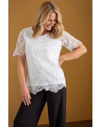 Anna Rose Crochet Lace Top - White