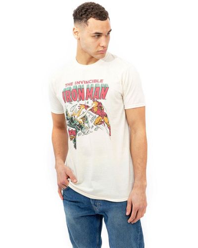 Marvel Iron Man Blast Cotton T-shirt - White