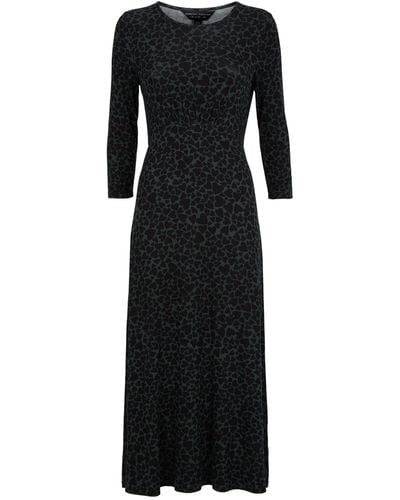 Dorothy Perkins Khaki Heart Printed Jersey Midi Dress - Black