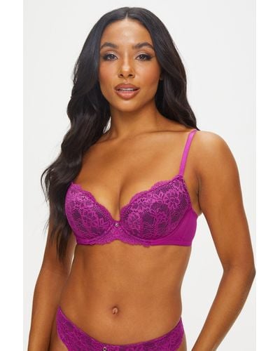 Ann Summers Sexy Lace Planet Padded Plunge Bra in Blue