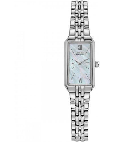 Citizen Ladies Eco-drive Bracelet Stainless Steel Classic Watch - Eg2691-57d - White